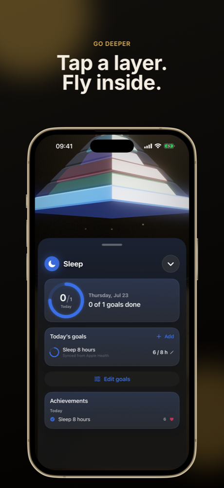 Tap a layer, fly inside